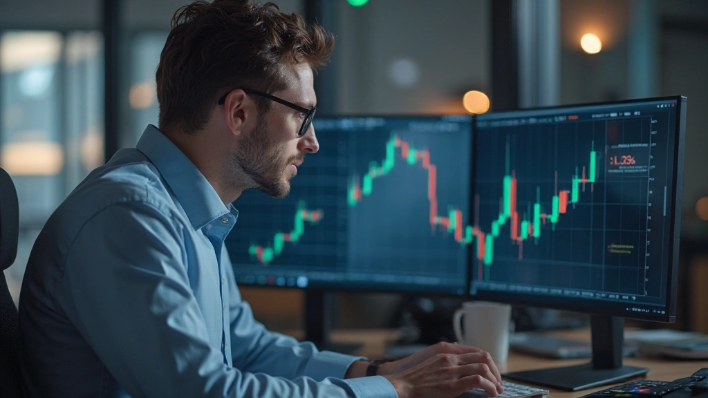 Technische Analyse Charts mit Candlestick-Mustern und Trendlinien