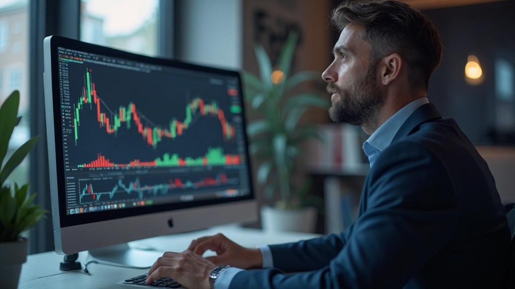 Technische Analyse-Charts mit Candlestick-Mustern auf Tradingbildschirm