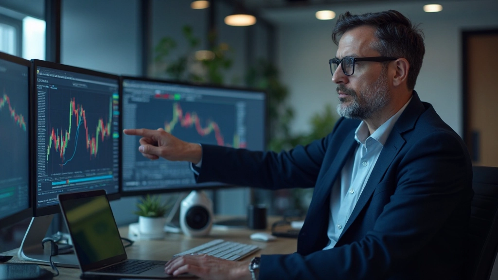 Volumen-Bestätigungsmuster auf einem Candlestick-Chart mit grünen und roten Kerzen