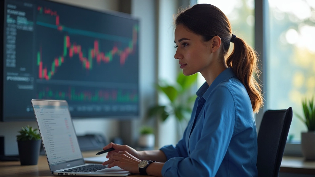 Handelsbildschirm mit Eröffnungs- und Schlusszeitanzeige und Volumenindikatoren