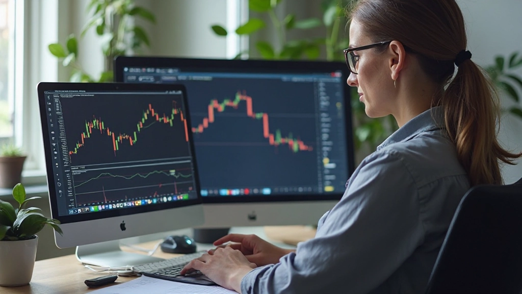 Technische Analyse mit Candlestick-Mustern und Trendlinien auf Handelsplattform