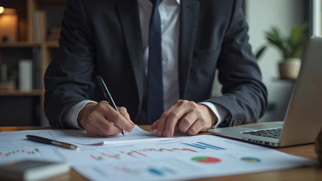 Diversifiziertes Portfolio mit verschiedenen Vermögenswerten und Diagrammen auf dem Schreibtisch