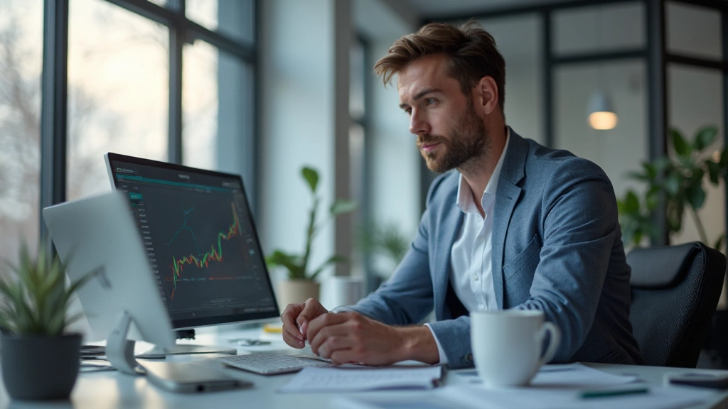 Finanzielle Analysewerkzeuge und Geschäftsberichte auf Schreibtisch