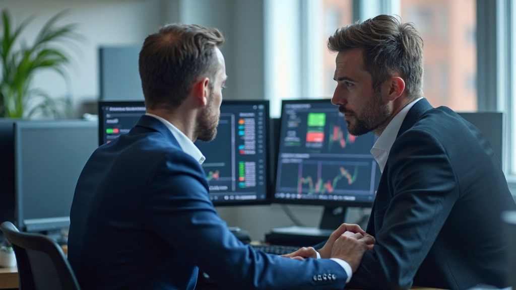 Finanzanalyst bei der Überprüfung von Anleihendaten auf Bildschirm im modernen Büro