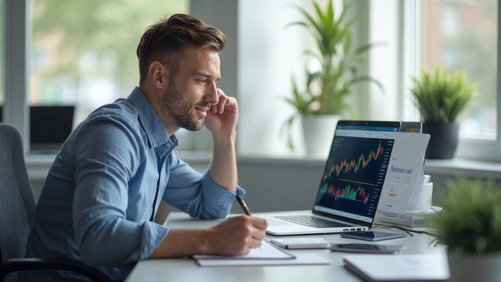 Anfänger lernt technische Analyse mit Candlestick-Charts und Trendlinien