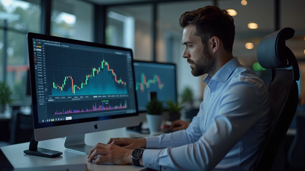 Devisenhändler analysiert Währungspaare auf dem Forex-Markt