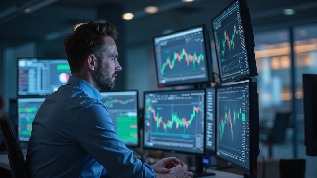 Trader überwacht Nachrichtenfeeds und Wirtschaftsereignisse