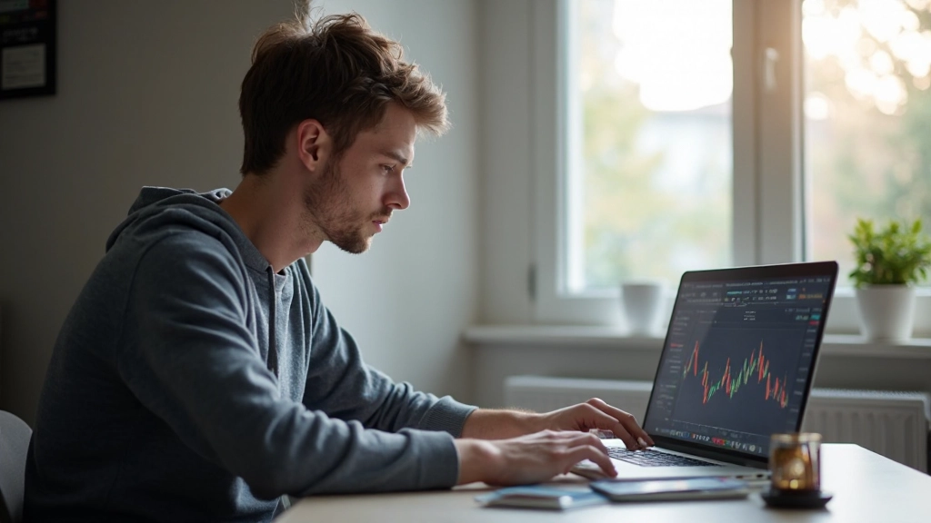 Anfänger beim Studieren von Aktiendiagrammen und Handelskonzepten