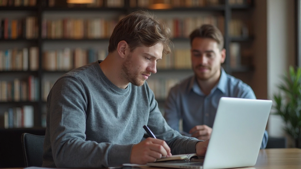 Einsteiger beim Studium von Aktienhandels-Grundlagen mit Diagrammen und Büchern