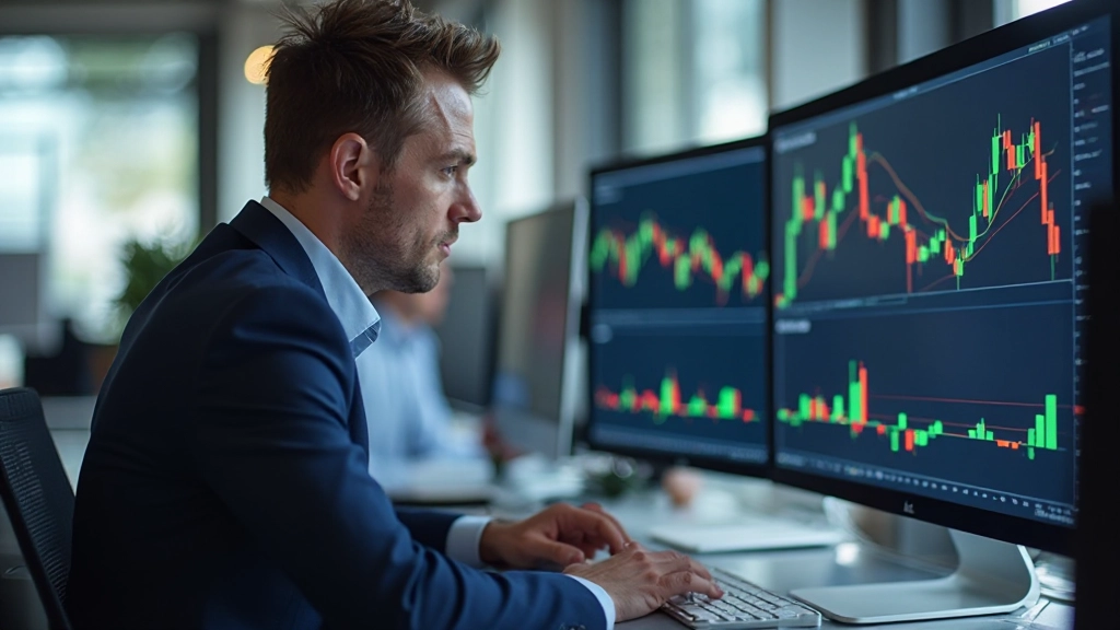 Technische Analyse Arbeitsbereich mit Charts und Indikatoren auf dem Monitor
