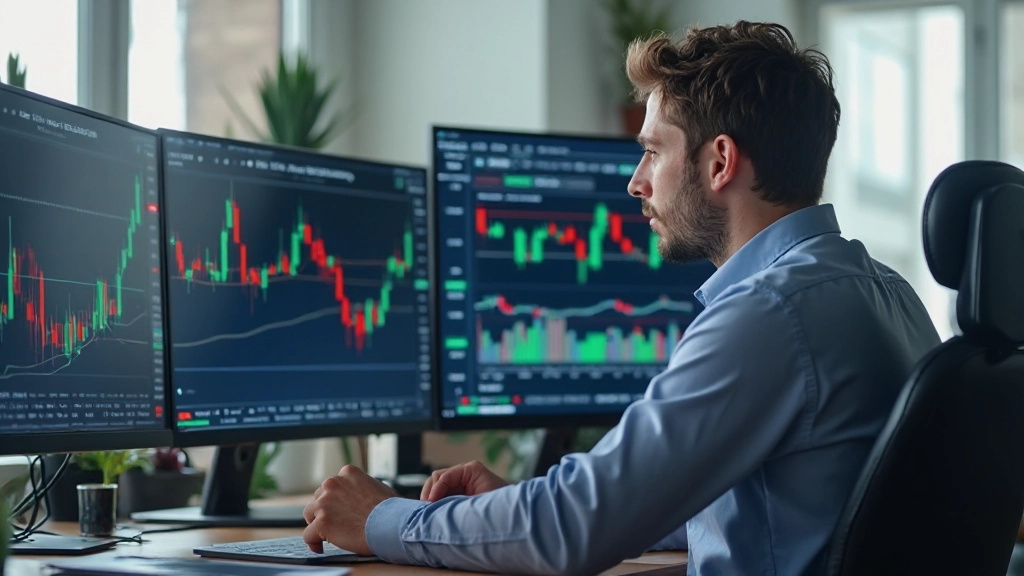 Handelscomputer mit Momentum-Indikatoren auf dem Monitor