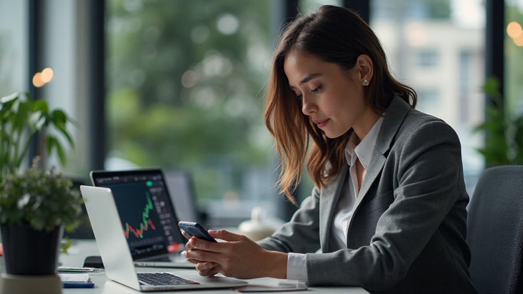 Kryptowährungsanleger überprüft Bitcoin und Ethereum Portfolio