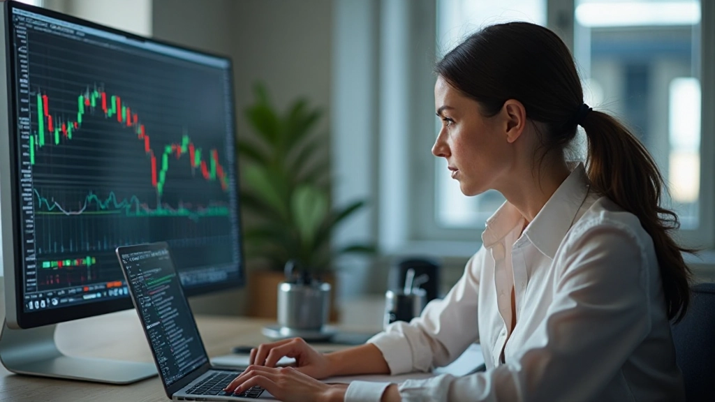 Trader überwacht Risikokontrolle und Stop-Loss-Platzierungen auf dem Trading-Dashboard