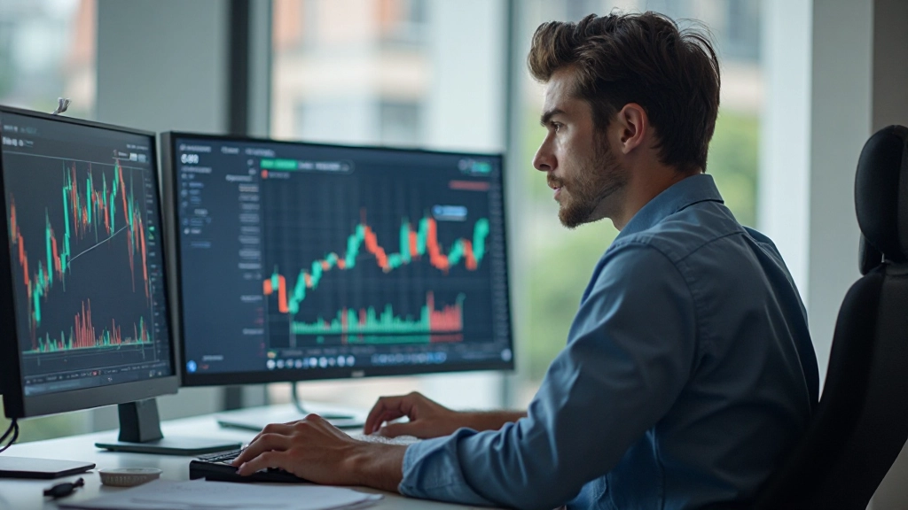 Anfänger lernt grundlegende Konzepte des Aktienhandels an einem Schreibtisch